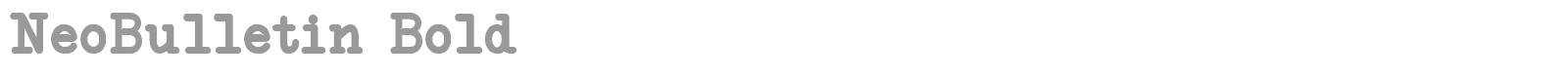NeoBulletin font preview